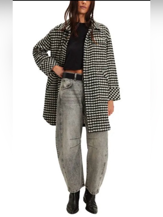 Free People Jackets & Blazers - FREE PEOPLE x We The Free Get Around Houndstooth Shirt Jacket size large